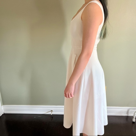Fit and flare midi white dress - Picture 2 of 6